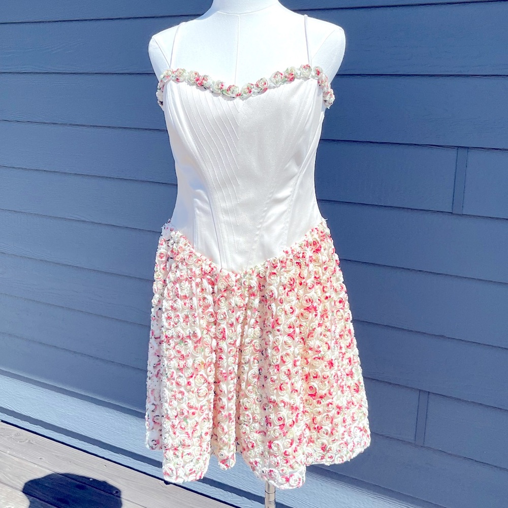 Betsey Johnson Y2K VINTAGE Strapless Rosebud Ballerina Dress NWT